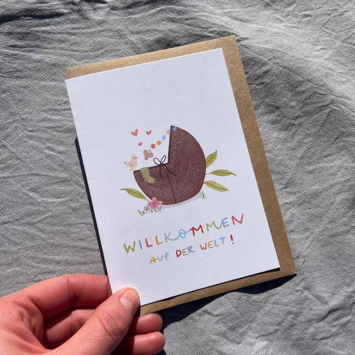 Hannahs Firlefanz - Klappkarte zur Geburt "Willkommen auf der Welt"