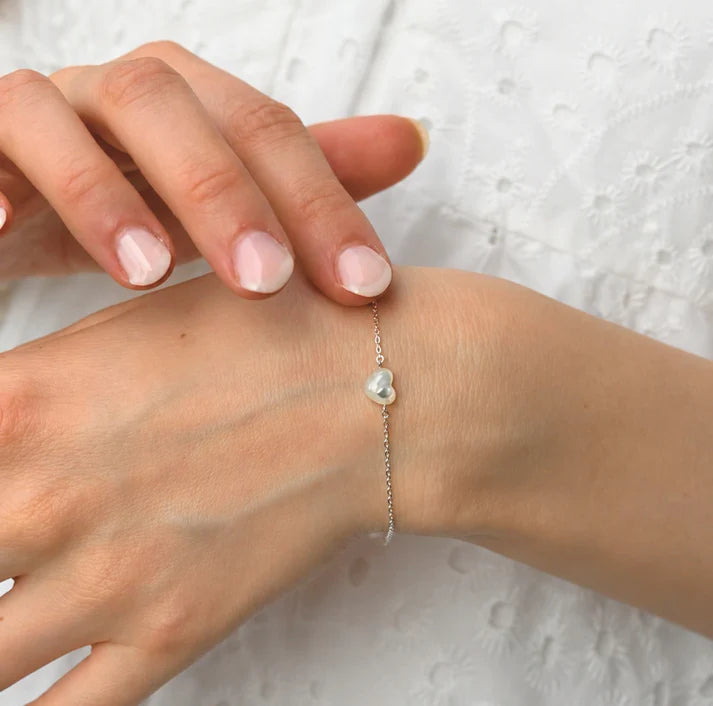 Mama Collection Herz im Herz Armband Schwangerschafts Kollektion x Fertility Perlmutt 925 Silber