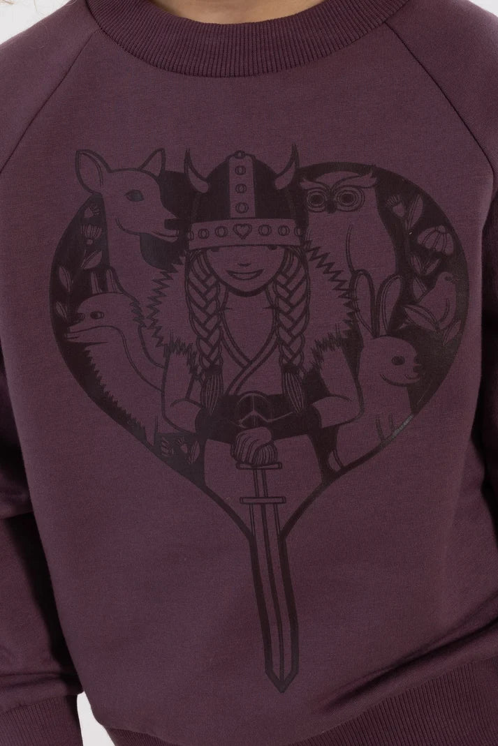 Danafae Sweater "Danamerika" Grey Plum FAUNA FREJA