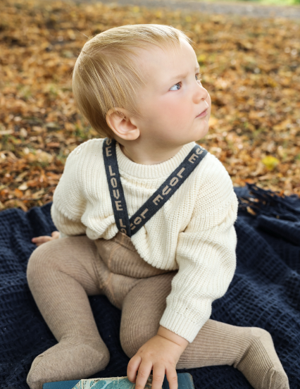 Silly Silas footed tights (GOTS) Peanut Blend Patterned