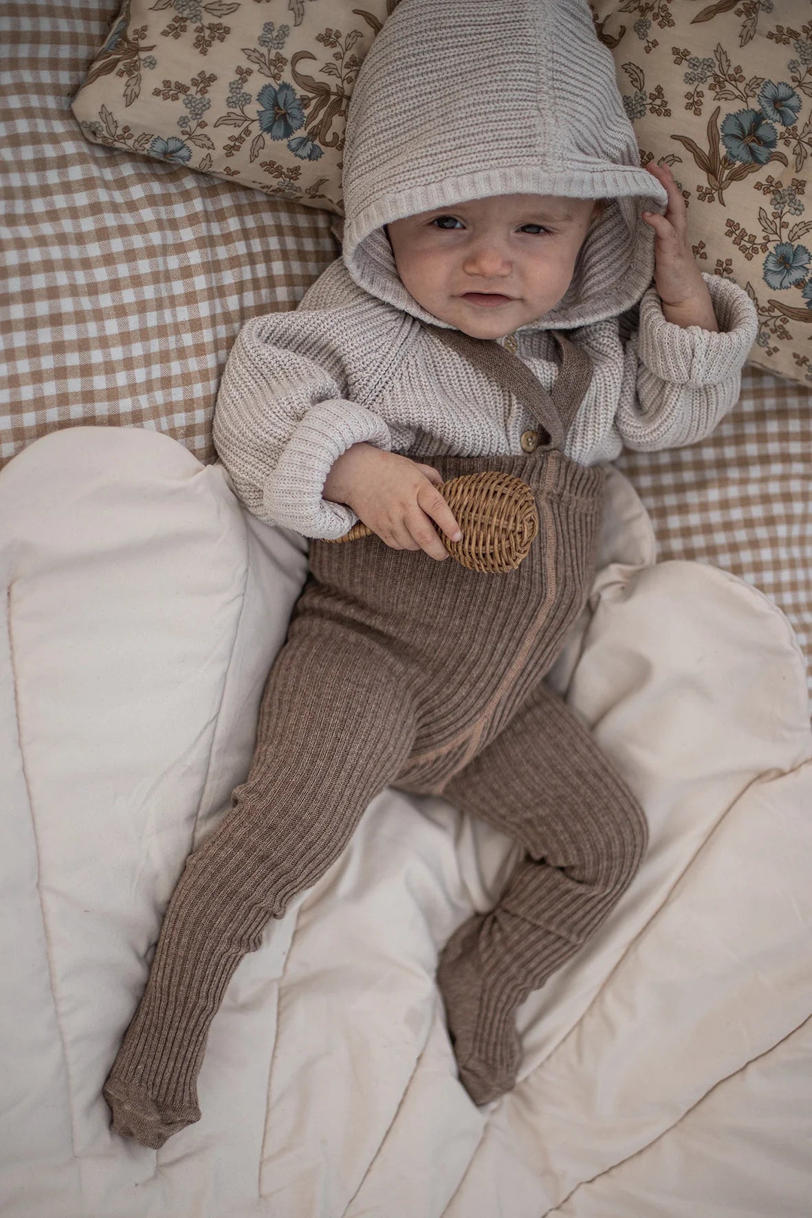 Silly Silas Hippy footed tights (GOTS) cocoa blend