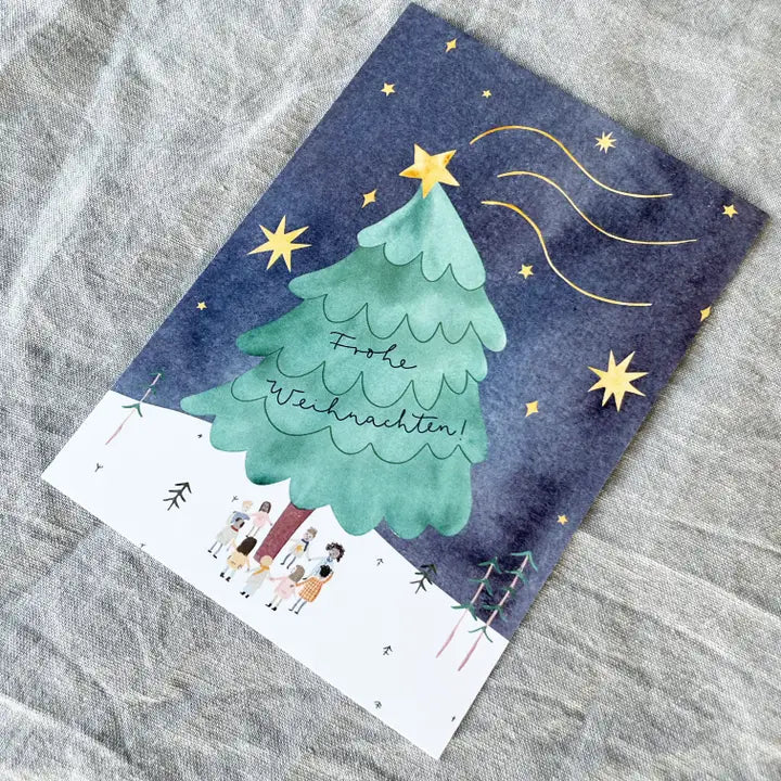 Hannahs Firlefanz - Postkarte Weihnachten Tannenbaum