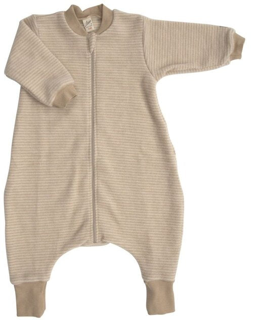 Lilano Wollfrotte Plüsch Schlafsack mit Füßen sand