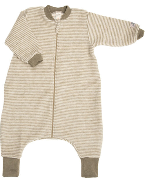 Lilano Wollfrotte Plüsch Schlafsack mit Füßen khaki