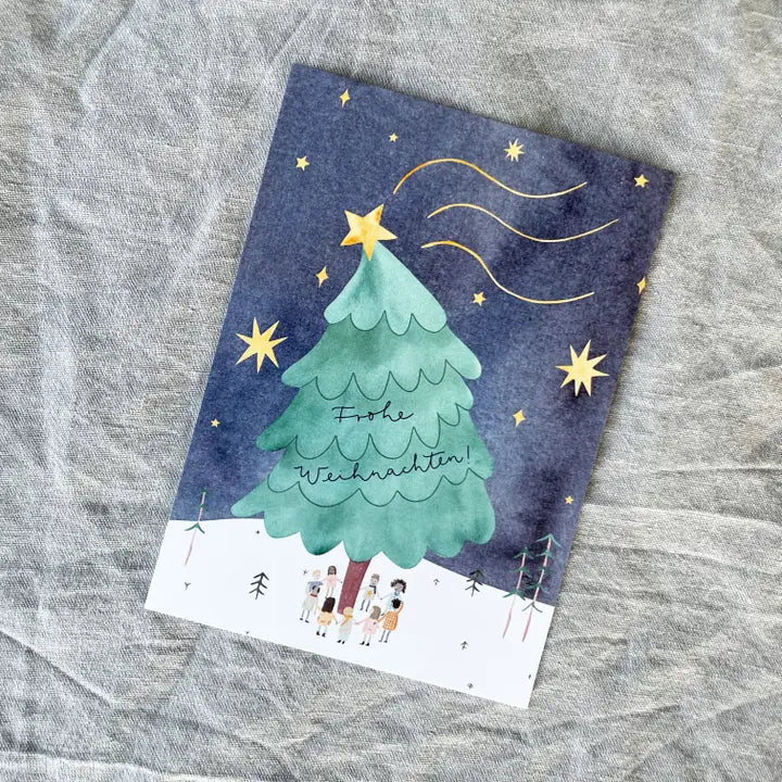 Hannahs Firlefanz - Postkarte Weihnachten Tannenbaum