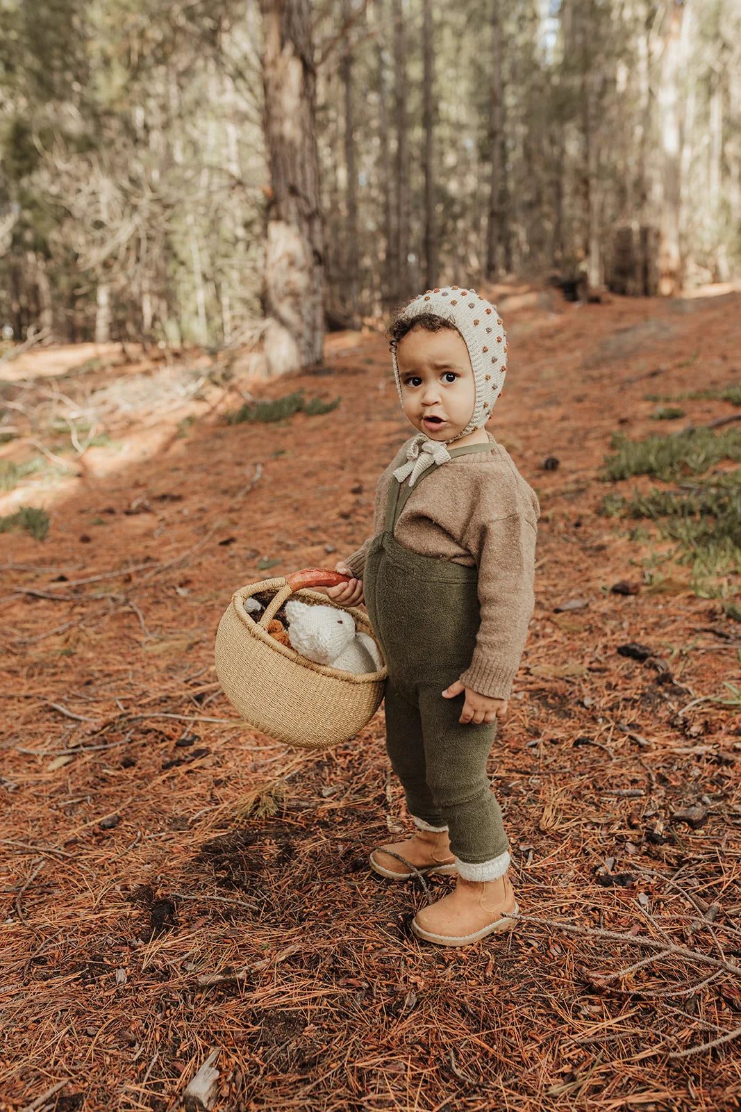 Silly Silas Teddy footless tights (GOTS) olive