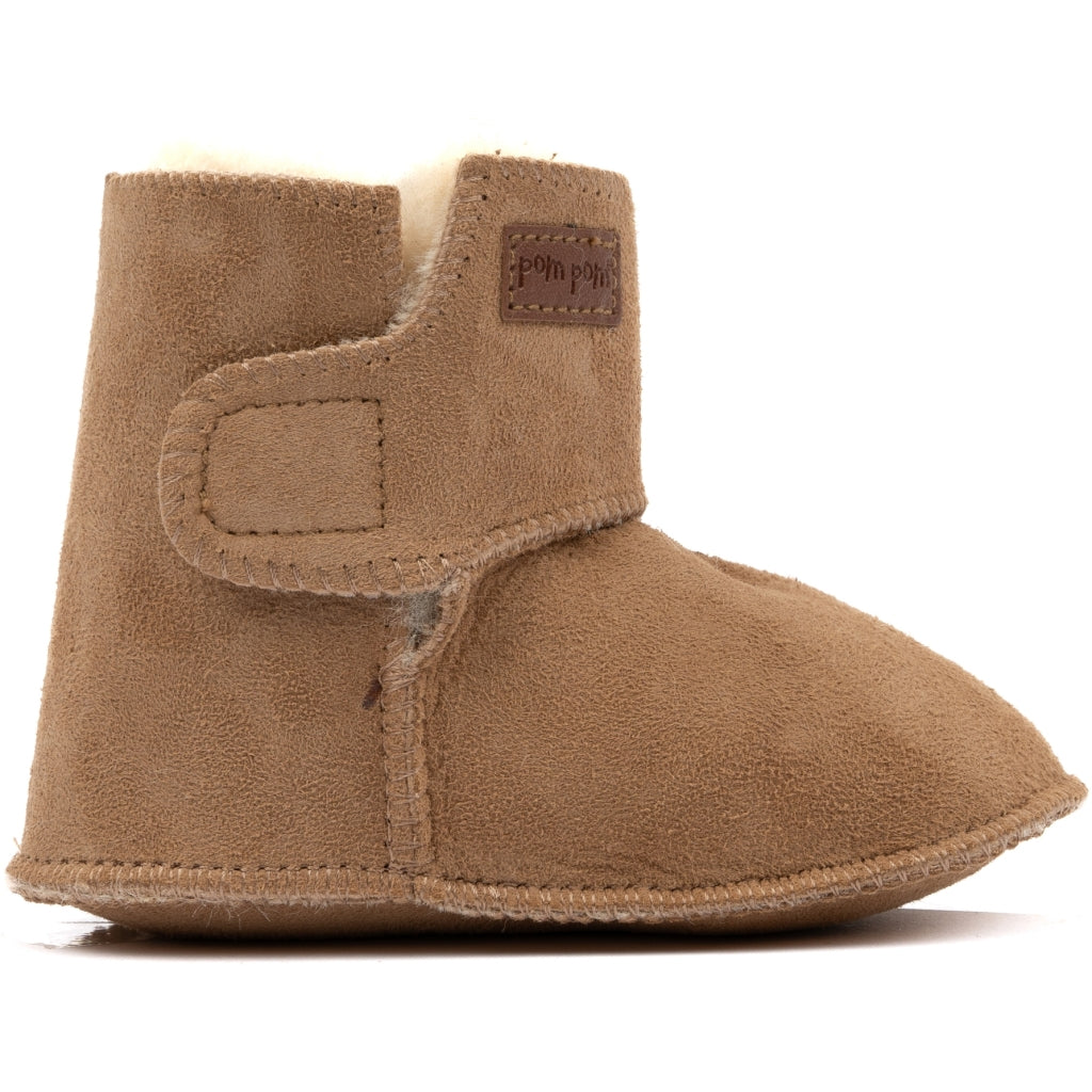 Krabbelschuh aus Leder Camel