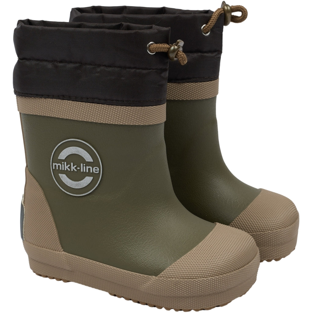 Mikkline - Gummistiefel Wellies Winter Barefoot dusty olive