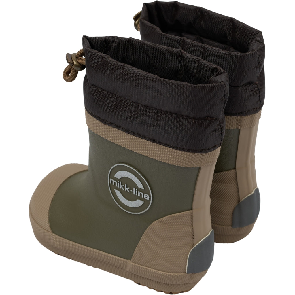 Mikkline - Gummistiefel Wellies Winter Barefoot dusty olive