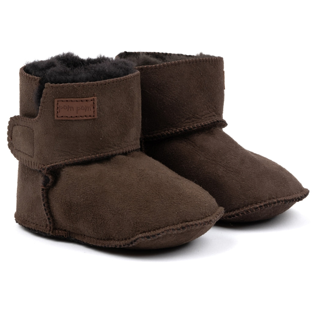 Krabbelschuh aus Leder Dark Brown