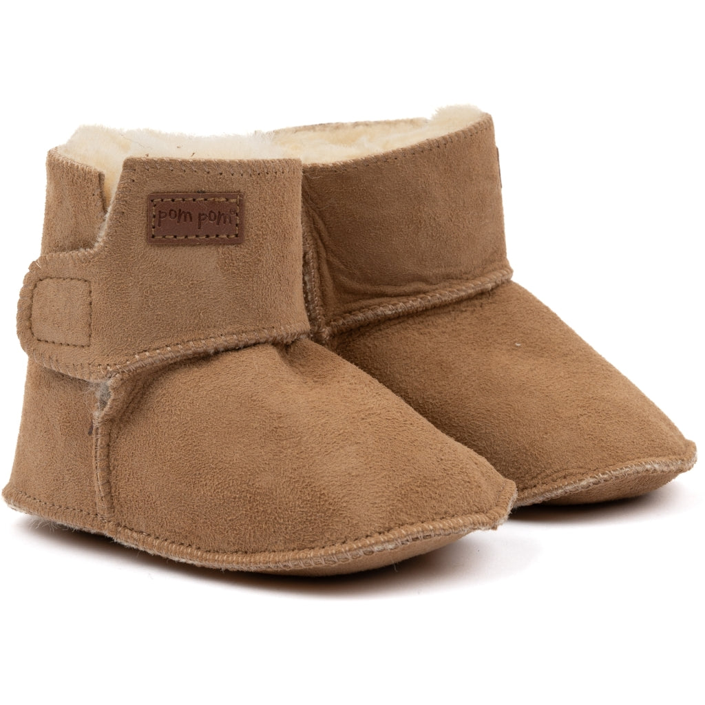 Krabbelschuh aus Leder Camel