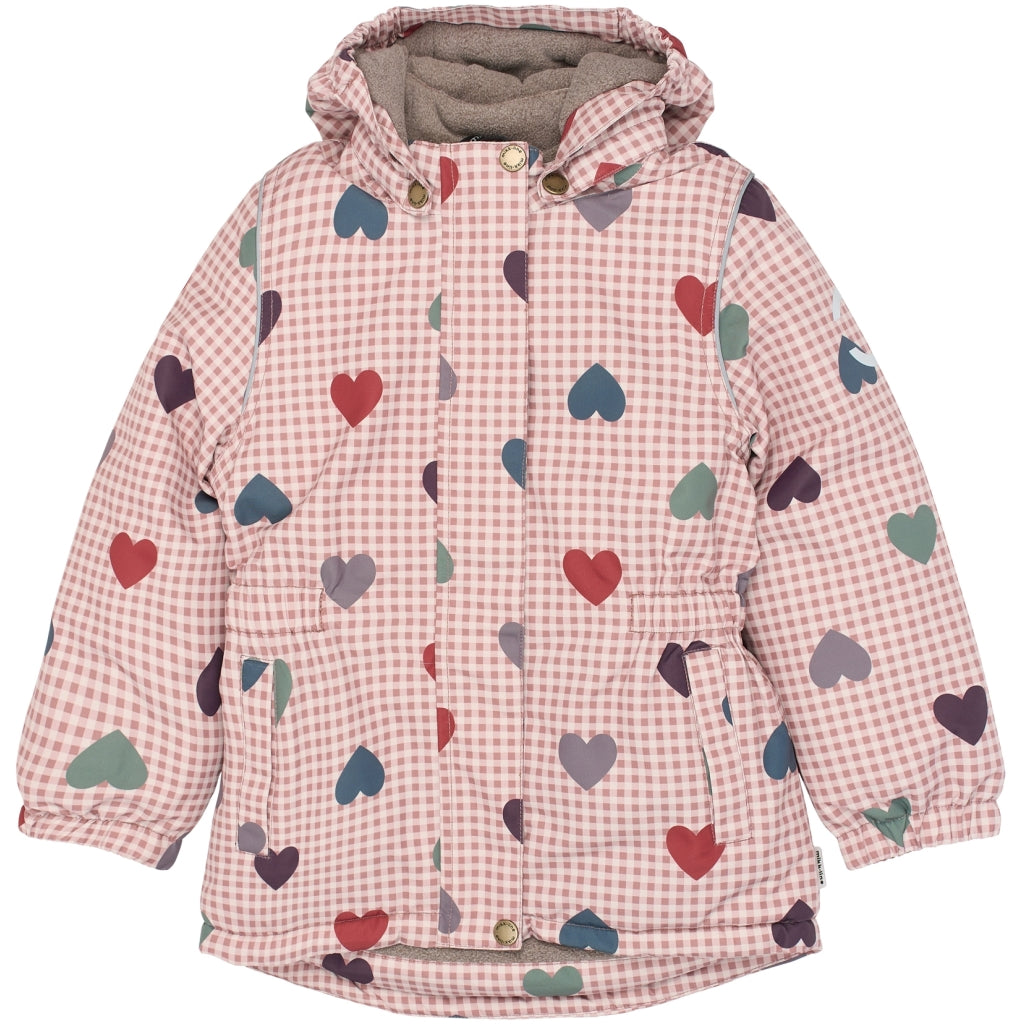 Mikk-Line Winterjacke mit Allover-Print Herzen