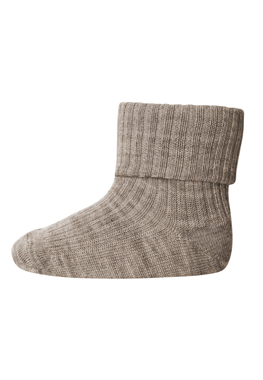 MP Denmark Woll-Ribsocken Light Brown Melange