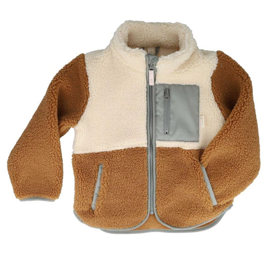 Maximo MINI-Jacke, Sherpa, Farbblock Reißverschluss