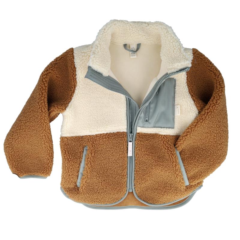 Maximo MINI-Jacke, Sherpa, Farbblock Reißverschluss