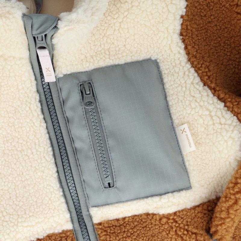 Maximo MINI-Jacke, Sherpa, Farbblock Reißverschluss
