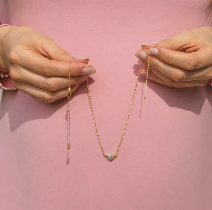 Mama Collection Herz im Herz Kette Schwangerschafts Kollektion x Fertility Perlmutt 925 Silber
