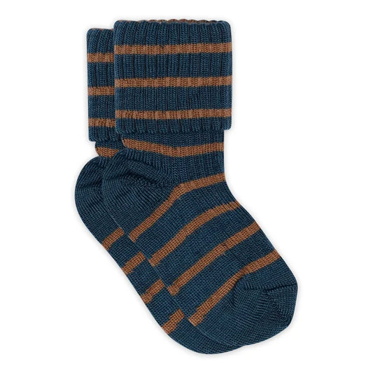 MP Denmark Woll-Ribsocken Viggy Dark Denim