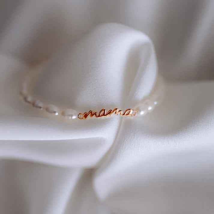 Mama Collection Pearltime Echt Perlen Armband 18k vergoldet 925 Silber Geschenk Eleganz x lisaceeline
