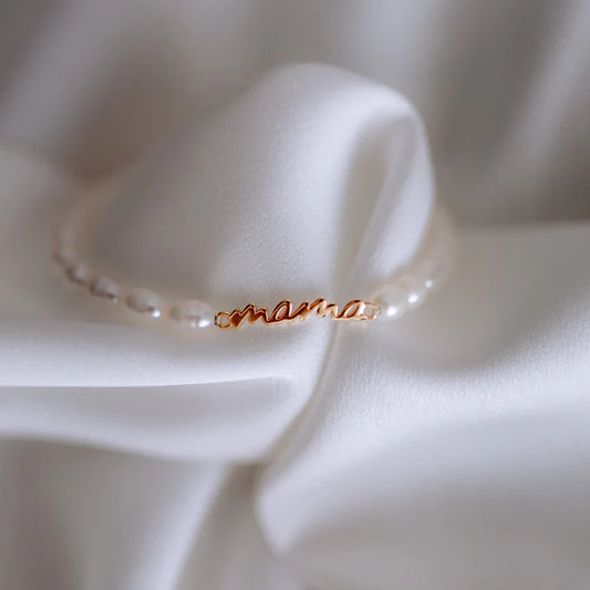 Mama Collection Pearltime Echt Perlen Armband 18k vergoldet 925 Silber Geschenk Eleganz x lisaceeline