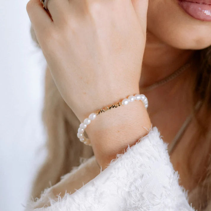Mama Collection Pearltime Echt Perlen Armband 18k vergoldet 925 Silber Geschenk Eleganz x lisaceeline