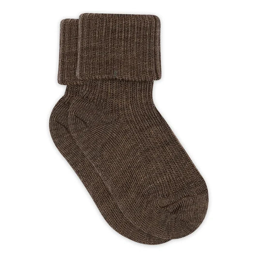 MP Denmark Wollsocken Rib brown melange