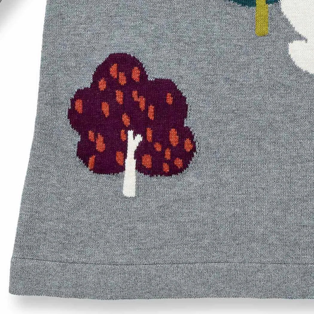 Sense Organics Mädchen Strickkleid mit Baum-Motiv, Modell MARVA
