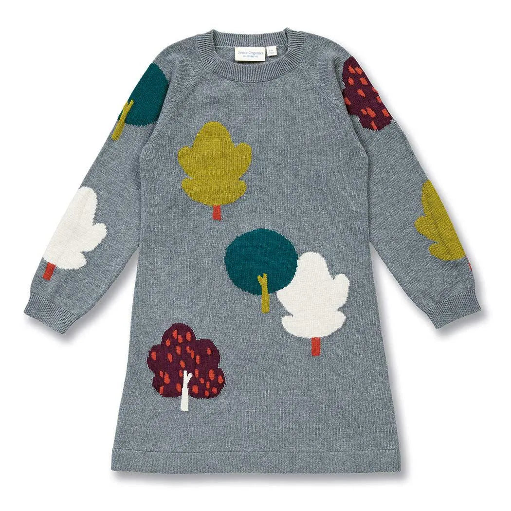 Sense Organics Mädchen Strickkleid mit Baum-Motiv, Modell MARVA