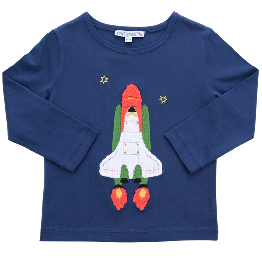 Enfant Terrible Shirt mit Bouclé Raketenstickerei