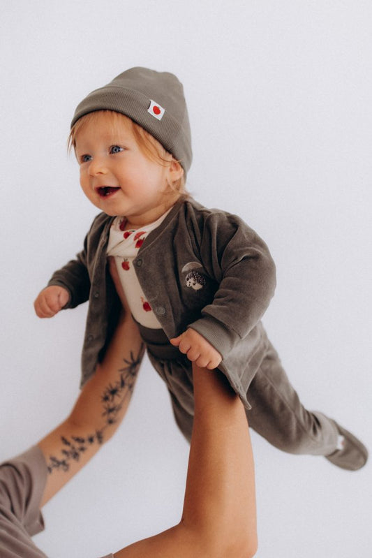 Wooly Organic bestickte Jacke aus Samt