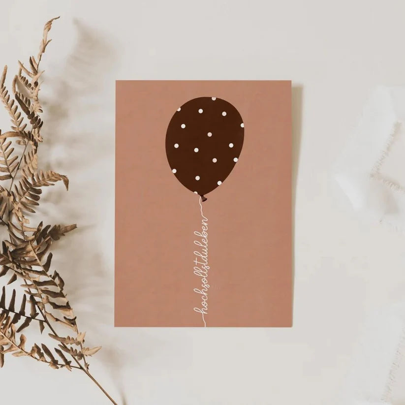Thilda & Theo Postkarte - "Hoch sollst du leben" Ballon