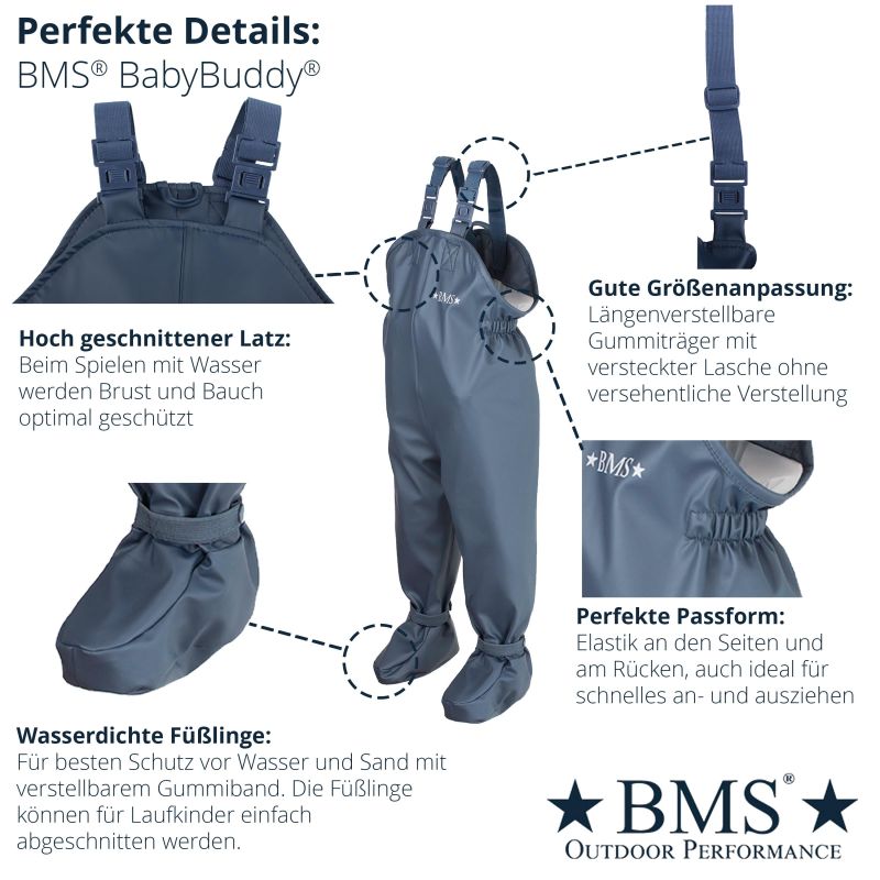 BMS BabyBuddy - Matschhose für Krabbelkinder - in marine blau
