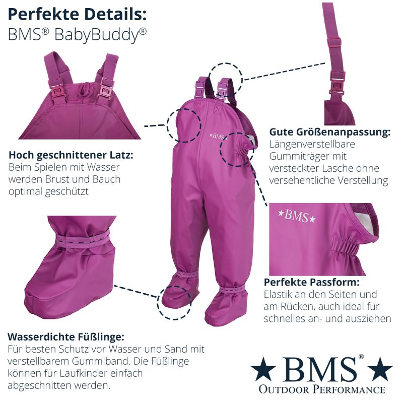 BMS BabyBuddy - Matschhose für Krabbelkinder - in beere