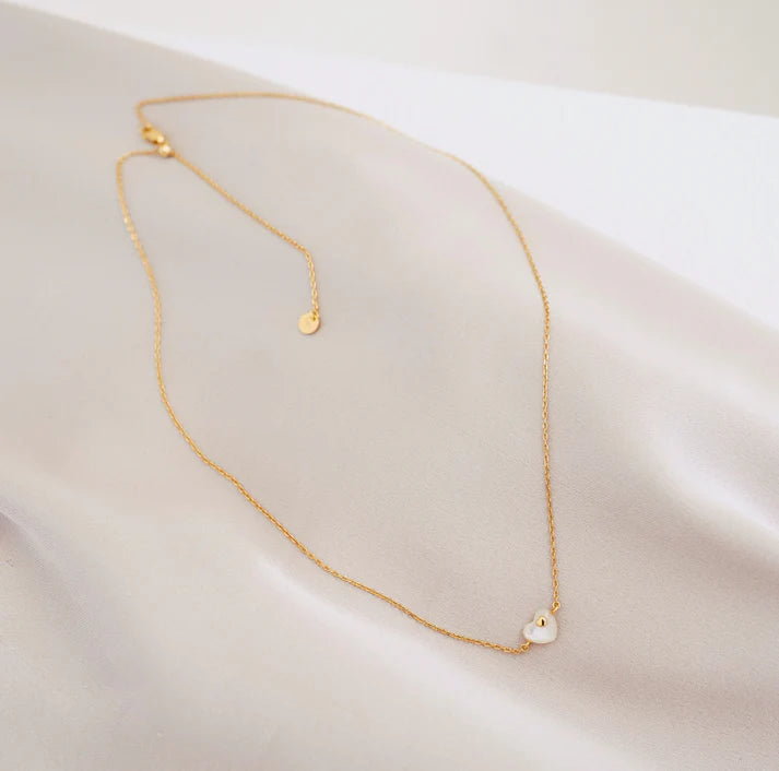 Mama Collection Herz im Herz Kette Schwangerschafts Kollektion x Fertility Perlmutt 925 Silber 18k vergoldet