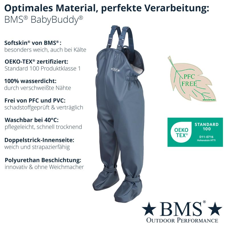 BMS BabyBuddy - Matschhose für Krabbelkinder - in marine blau