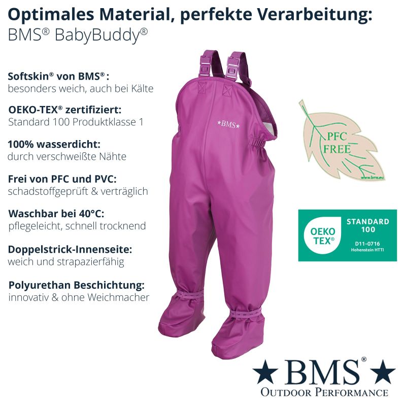 BMS BabyBuddy - Matschhose für Krabbelkinder - in beere