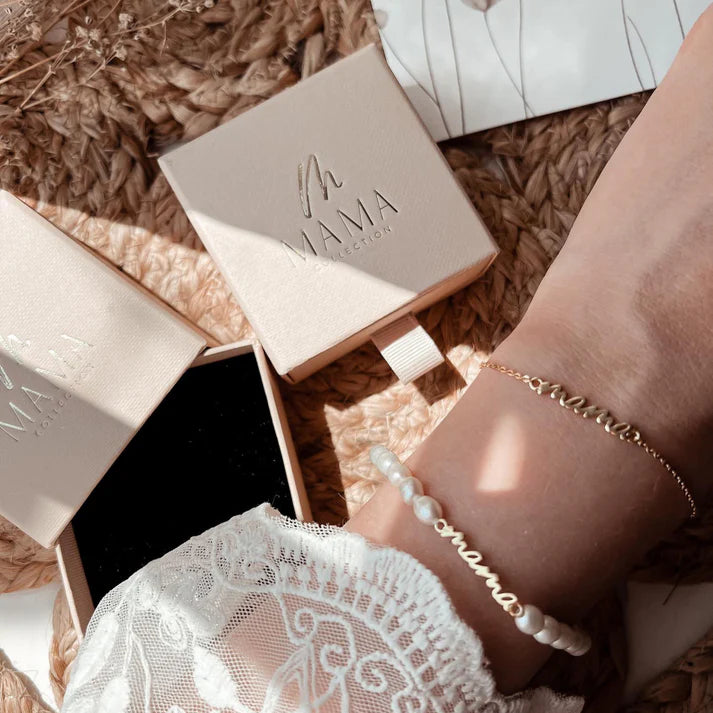 Mama Collection Pearltime Echt Perlen Armband 18k vergoldet 925 Silber Geschenk Eleganz x lisaceeline
