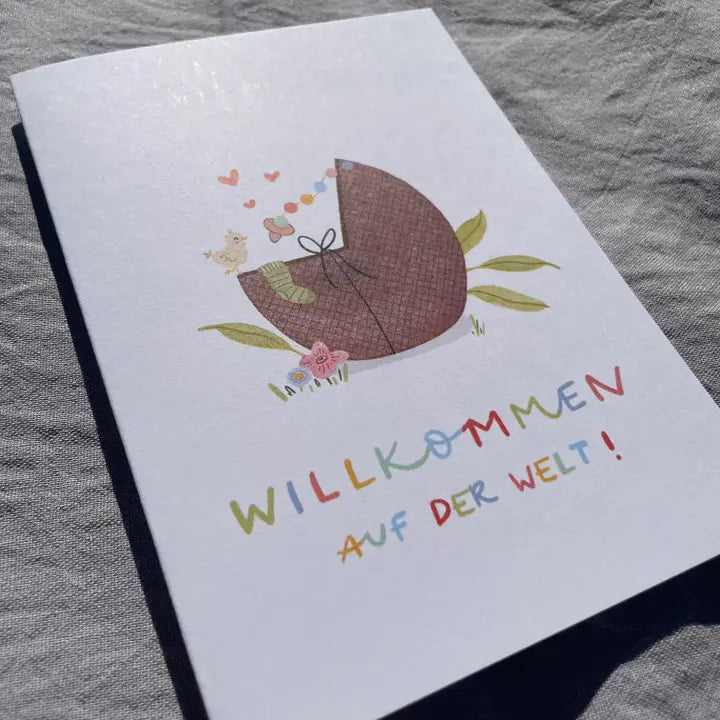 Hannahs Firlefanz - Klappkarte zur Geburt "Willkommen auf der Welt"