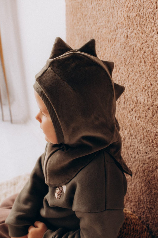 Wooly Organic Balaclava Dino mit Wolle