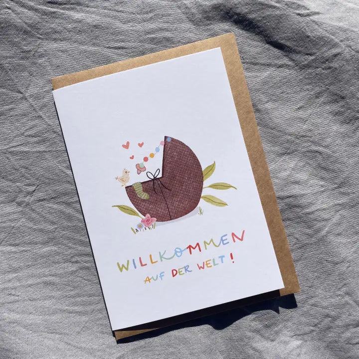 Hannahs Firlefanz - Klappkarte zur Geburt "Willkommen auf der Welt"