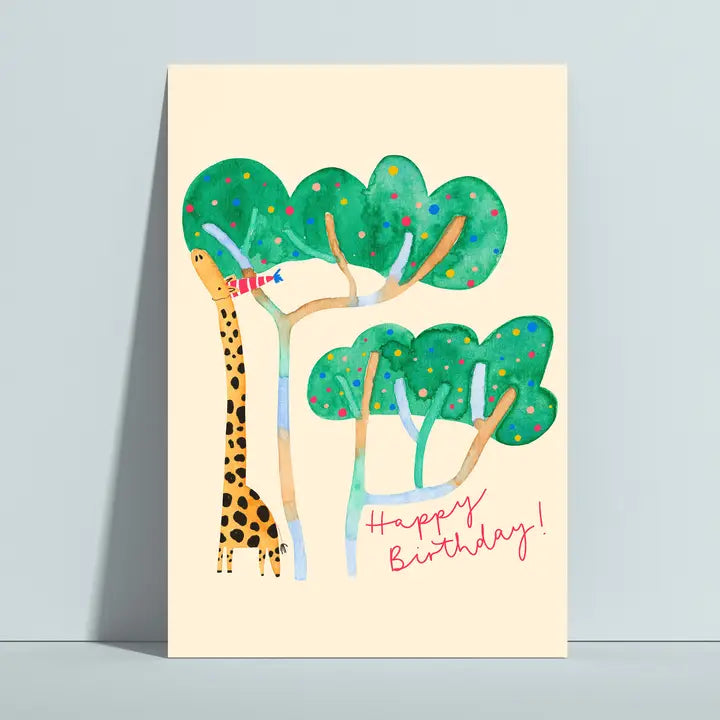 Hannahs Firlefanz - Postkarte Happy Birthday Giraffe