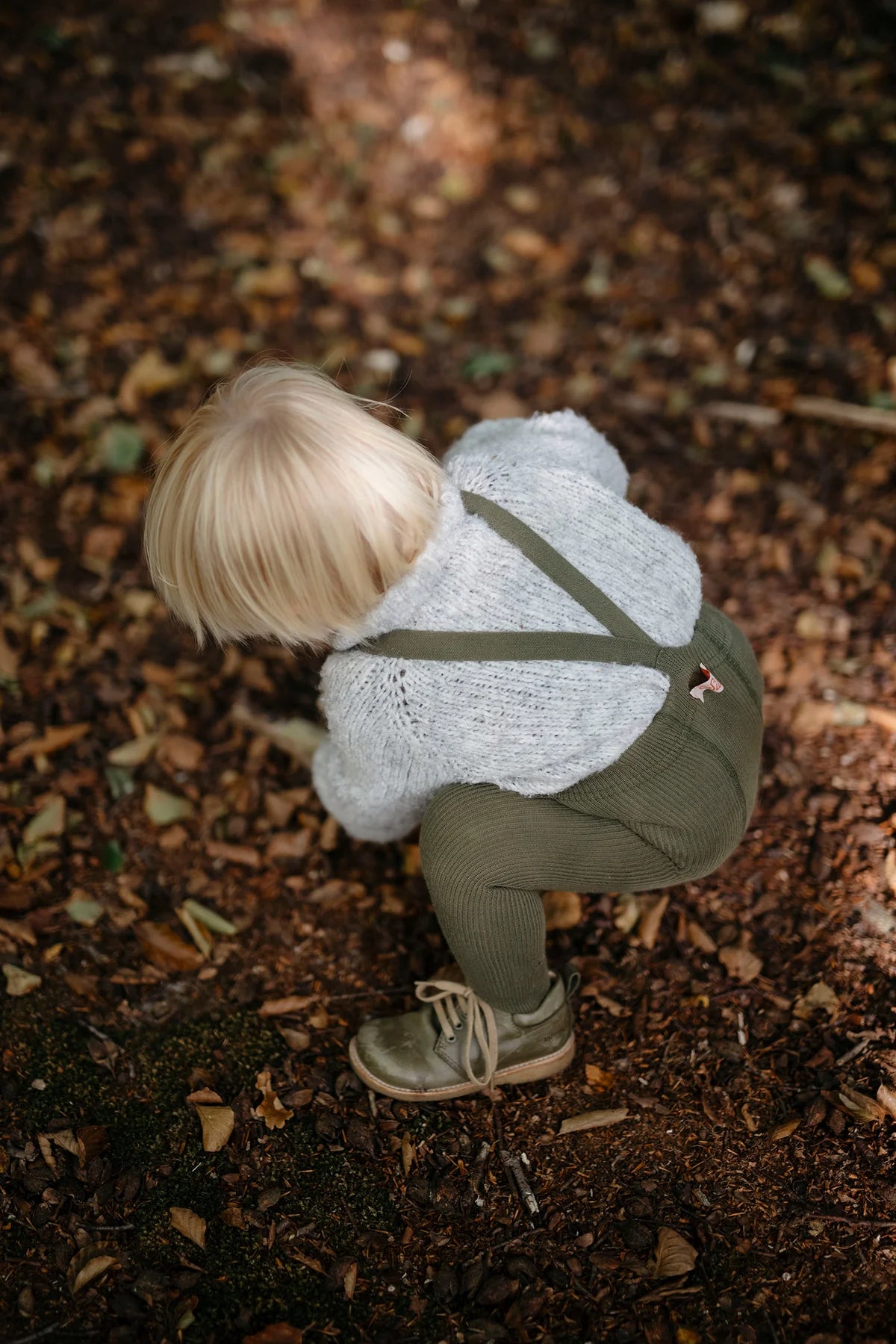 Silly Silas Footed Cotton Tights (GOTS) olive