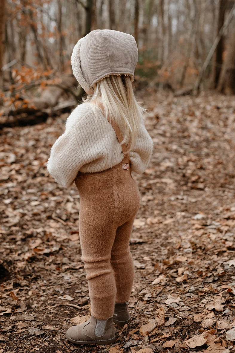 Silly Silas Teddy footed tights (GOTS) light brown