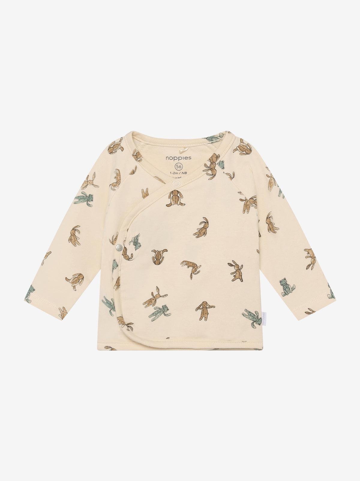 Noppies Baby Wickel Langarmshirt mit Hasen-Print petrol
