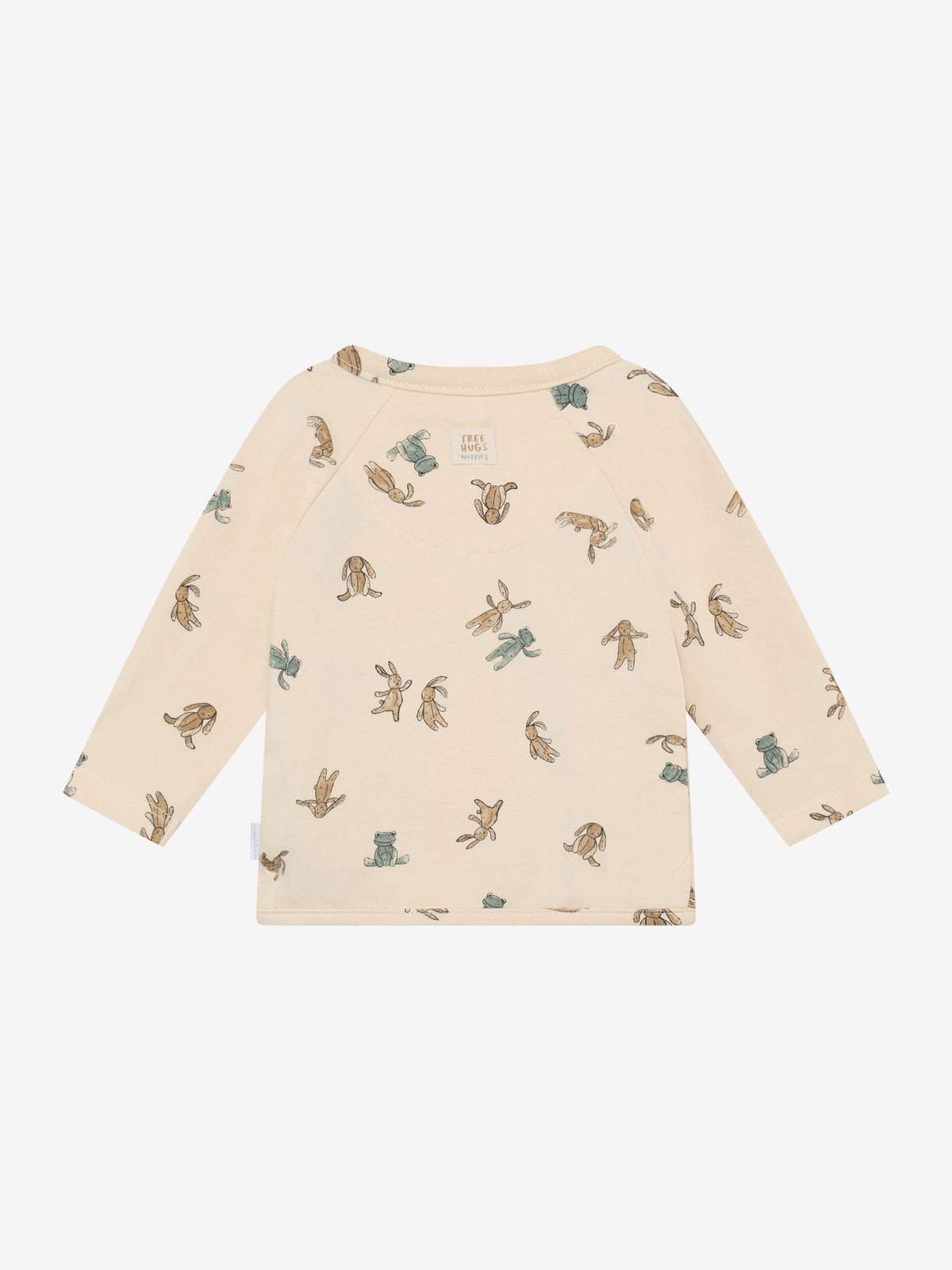 Noppies Baby Wickel Langarmshirt mit Hasen-Print petrol