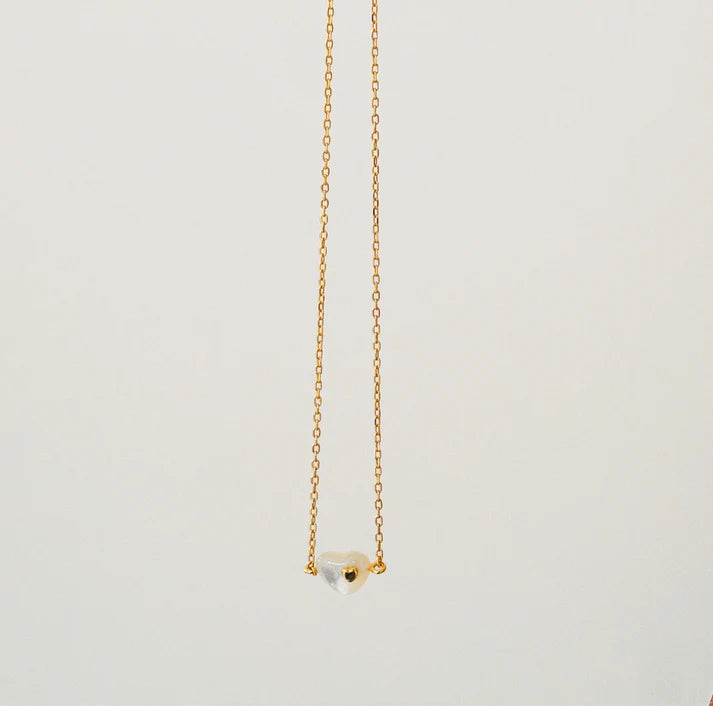 Mama Collection Herz im Herz Kette Schwangerschafts Kollektion x Fertility Perlmutt 925 Silber 18k vergoldet