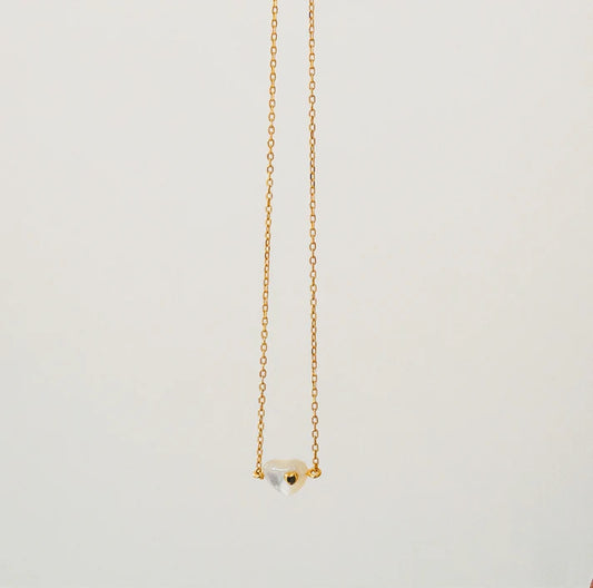 Mama Collection Herz im Herz Kette Schwangerschafts Kollektion x Fertility Perlmutt 925 Silber 18k vergoldet