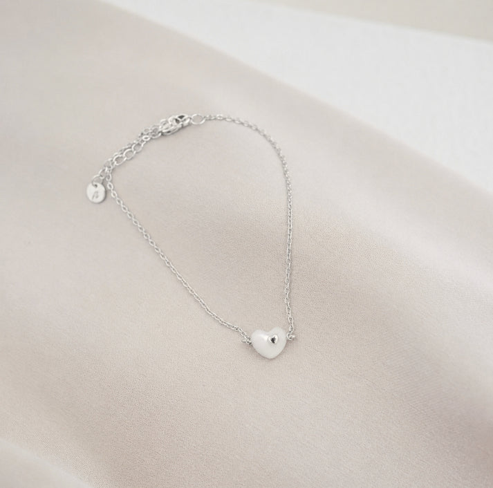 Mama Collection Herz im Herz Armband Schwangerschafts Kollektion x Fertility Perlmutt 925 Silber