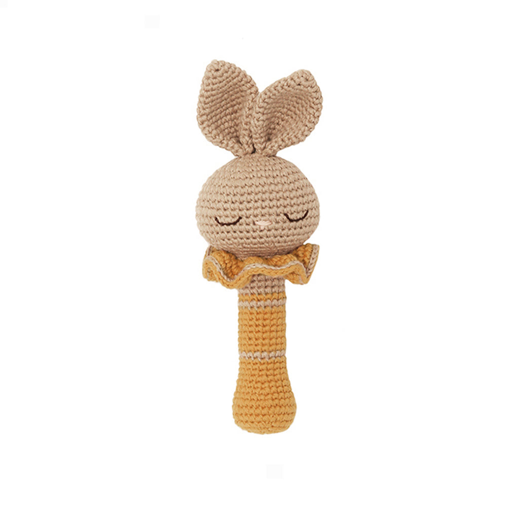 P1047-AO1009 – Beti the Bunny Rattle _ with bell – Beige-Ochre – Main