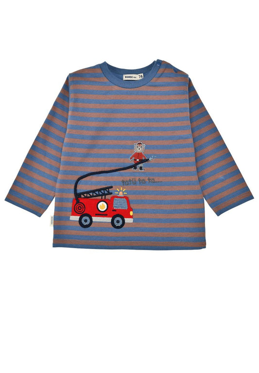 Bondi Baby Langarmshirt geringelt "Feuerwehr"